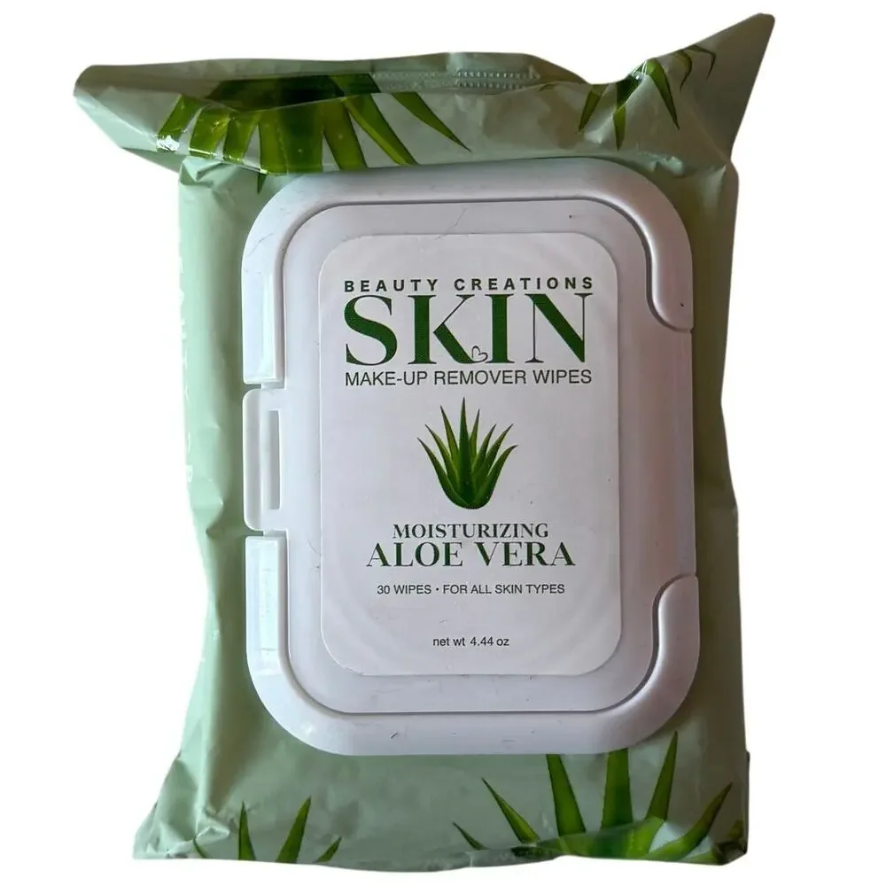 Beauty Creations SKIN Aloe Vera Moisturizing Makeup Remover Wipes NEW